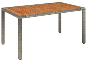 VidaXL szürke polyrattan falapos kerti asztal 150 x 90 x 75 cm