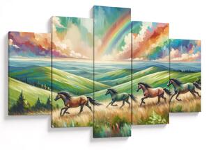 Kép – Vágtázó lovak a tájban (150x105 cm)