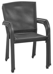 VidaXL 4 db antracitszürke acél hálós kültéri szék