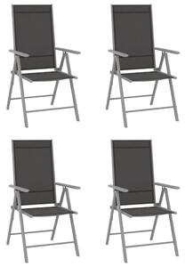 VidaXL 4 db fekete összecsukható textilén kerti szék