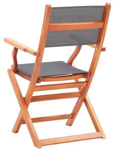 VidaXL 6 db szürke tömör eukaliptuszfa és textilén összecsukható szék
