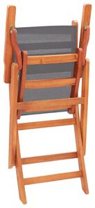 VidaXL 2 db szürke eukaliptuszfa és textilén összecsukható kerti szék