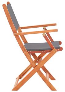 VidaXL 6 db szürke tömör eukaliptuszfa és textilén összecsukható szék