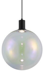 Design függőlámpa fekete szivárványos üveggel 35 cm - Mallon