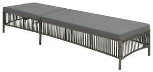 VidaXL szürke polyrattan napozóágy párnával