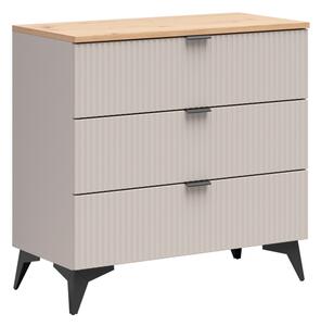 Komód Ruvmeli 104, Laminált forgácslap, 82x85x41cm, Kasmír, Tölgy