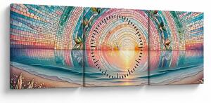 Kép – Naplemente mozaik (órával) (90x30 cm)