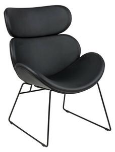 Fotel Norsica 168, Öko-bőr, 91x69x79cm, Fekete