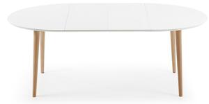 Fehér bővíthető étkezőasztal fehér asztallappal 90x120 cm Oqui – Kave Home