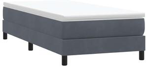 Sötétszürke bársony rugós ágy matrac nélkül 90x210 cm