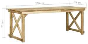 VidaXL impregnált fenyőfa kerti asztal 200 x 79 x 75 cm