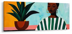 Kép - Nő virággal (120x50 cm)