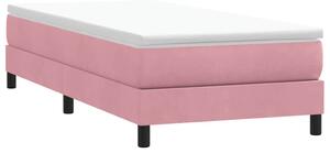 Rózsaszín bársony rugós ágy matrac nélkül 80x210 cm
