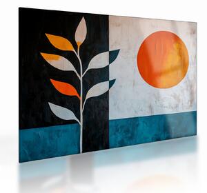 Üveg kép - Növény és nap absztrakciója (70x50 cm)