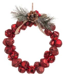 Piros karácsonyi függő koszorú Crown - Unimasa