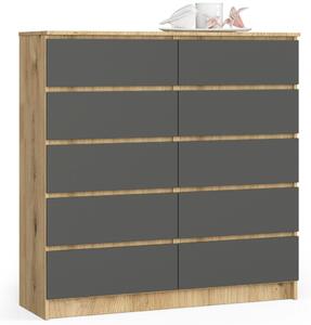 Magas komód fiókokkal SAVRILA - artisan tölgy / szürke