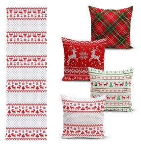 Nordic Knit 4 db karácsonyi párnahuzat és asztali futó szett - Minimalist Cushion Covers