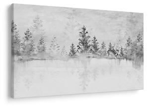 Kép - Szarvas a tónál (90x60 cm)