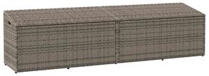 Szürke polyrattan kerti tárolóláda 220x50x58 cm