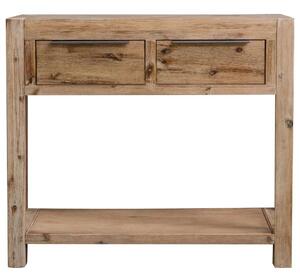 Akácfa Tálalóasztal - 2 Fiókkal és Polccal - 82x33x73 cm