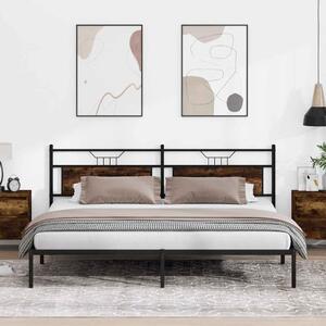Füstös tölgy színű szerelt fa ágykeret matrac nélkül 193x203 cm