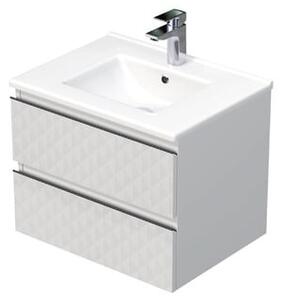 Fürdőszobaszekrény mosdóval SAT Cube Way 60x47,5x46 cm fehér matt CUBE3D602ZBMOD