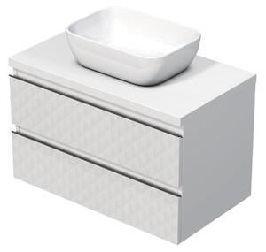 Fürdőszobaszekrény fedőlemezzel SAT Cube Way 80x47,5x46 cm fehér matt CUBE3D46802ZBKD