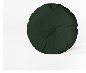 Dark Green kerek díszpárna bársony huzattal, ⌀ 35 cm - Velvet Atelier