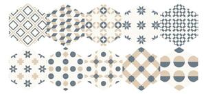 Hexagons Gotzone 10 db-os matrica szett padlóra, 20 x 18 cm - Ambiance