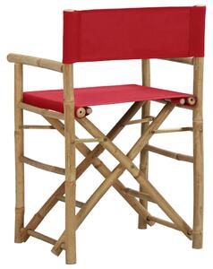 VidaXL 2 db piros bambusz és szövet összecsukható rendezői szék