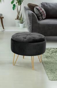 Elegáns DRAVIEN szék tárolóhellyel - fekete / arany
