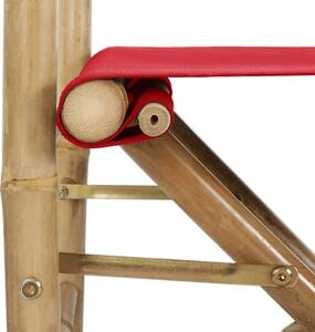 VidaXL 2 db piros bambusz és szövet összecsukható rendezői szék