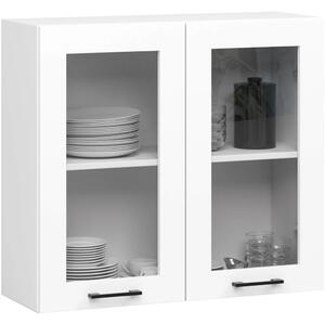 Felső vitrines szekrény 80 cm VERMINA - fehér