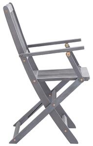 VidaXL 6 db összecsukható tömör akácfa kültéri szék párnákkal