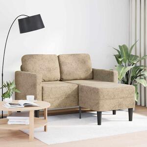 Világosszürke műbőr 2 üléses kanapé L-alakú kanapéval 125 cm