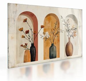 Üveg kép - Vázák boltívekben (70x50 cm)
