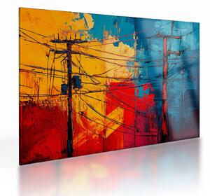 Üveg kép - Absztrakt elektromos vezetékek (70x50 cm)