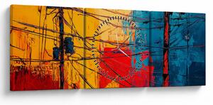 Kép - Absztrakt elektromos vezetékek (órával) (90x30 cm)