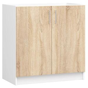 TRIVORA alsó mosdószekrény - szélesség 80 cm, fehér / sonoma tölgyfa