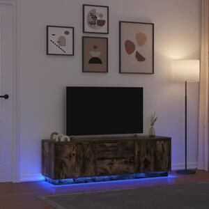 Füstös tölgyszínű TV-szekrény LED-világítással 160,5x41x50 cm