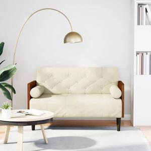Krém bársony loveseat kanapé párnákkal 110 cm
