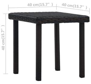 VidaXL barna polyrattan kerti teázóasztal 40 x 40 x 40 cm