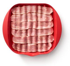 Bacon piros műanyag szalonnasütő edény - Lékué