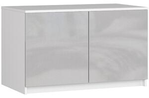 LOTA szekrényhosszabbító 90 cm - fehér / fényes világosszürke