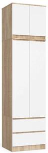 Gardróbszekrény bővíthető 60 cm WREN - sonoma tölgy / fehér