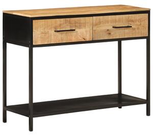 Tömör mangófa és vas tálalóasztal 100 x 35 x 76 cm