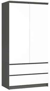 Fiókos szekrény 90 cm LOTA - szürke / fehér
