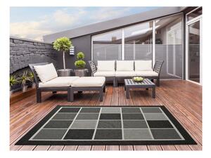 Nicol Squares fekete-szürke kültéri szőnyeg, 80 x 150 cm - Universal