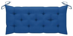 VidaXL tömör tíkfa Batavia pad kék párnával 120 cm