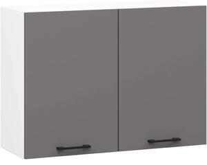 Fali konyhaszekrény 80 cm VERMINA - fehér / szürke